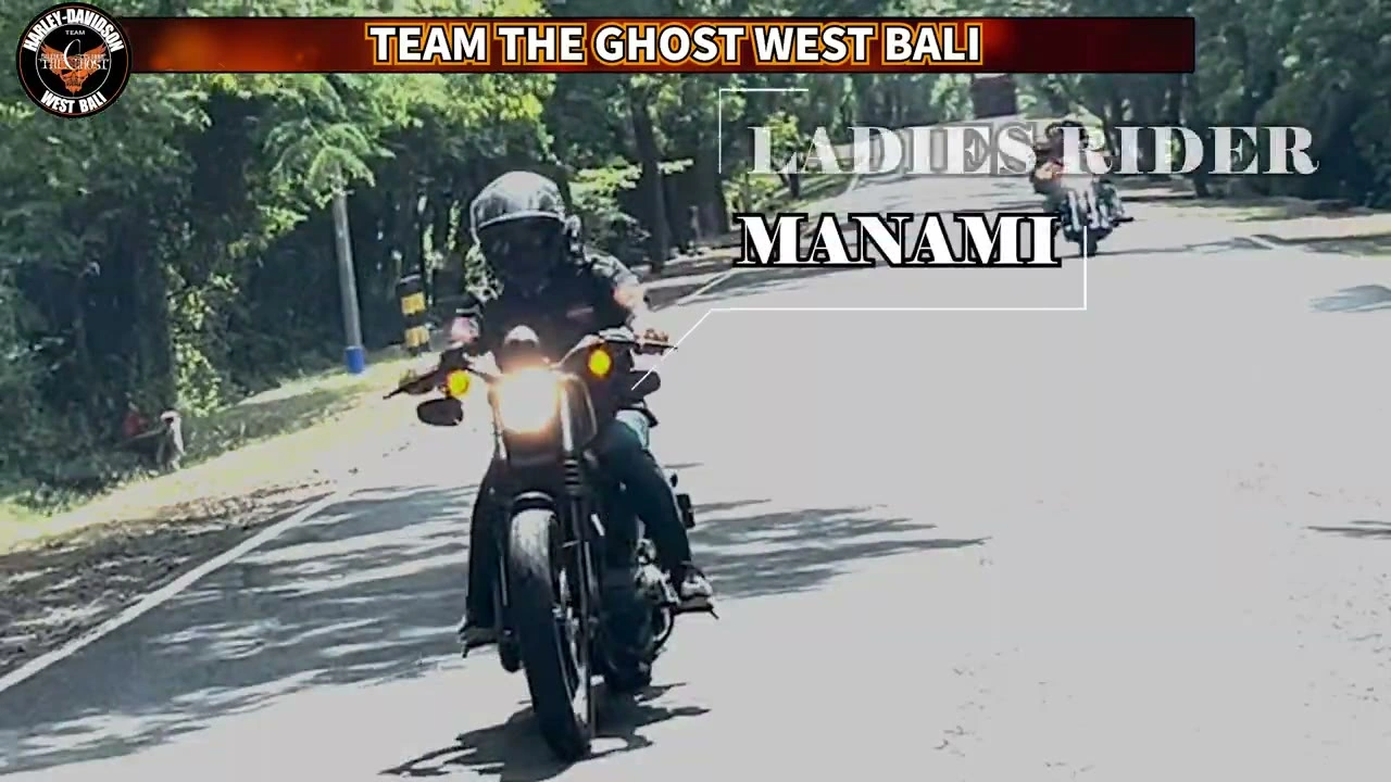 LADIES RIDER MANAMI テロップ｜2024年6月 バリ島ハーレーツーリング — TEAM THE GHOST West Bali