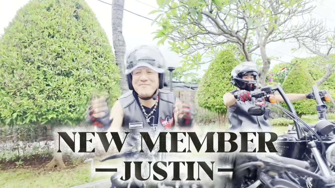 NEW MEMBER「JUSTIN」ヘルメット姿｜2025年5月 バリ島ハーレーツーリング — TEAM THE GHOST West Bali
