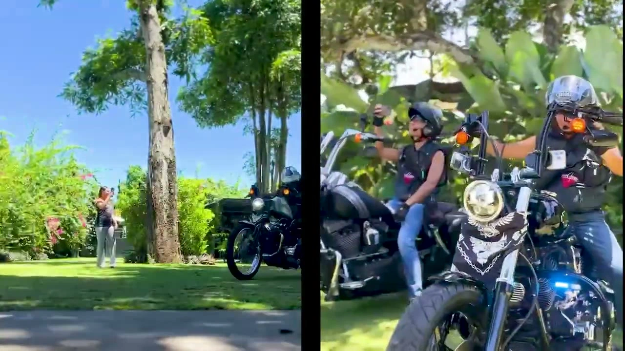 女性ライダー顔正面（停車）｜2026年1月 バリ島ハーレーツーリング — TEAM THE GHOST West Bali